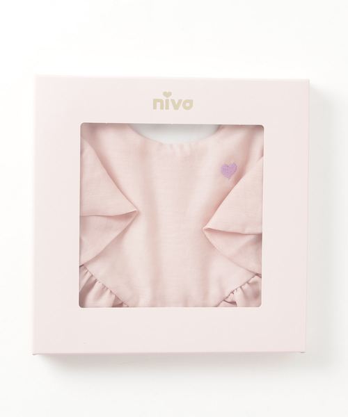 niva(ニヴァ)の「【niva/ニヴァ】Heart embroidered frill bib(スタイ/よだれかけ・キッズ・パープル/ピンク/マスタード・FREE)」の6枚目の写真