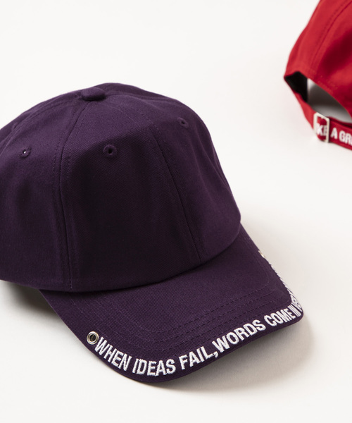 WEGO（ウィゴー）の「WEGO/バイザーロゴキャップ（キャップ・レディース・ホワイト/ブラック/ブラック系その他/レッド/ライトピンク/パープル/ライトパープル・FREE）」の4枚目の写真