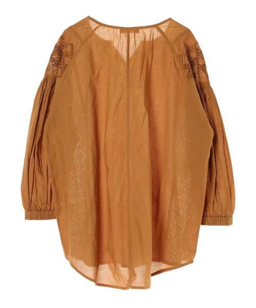 AMERICAN HOLIC（アメリカンホリック）の「幾何レース切替ギャザーチュニック（チュニック・レディース・ブラック/オフホワイト/キャメル・FREE）」の14枚目の写真