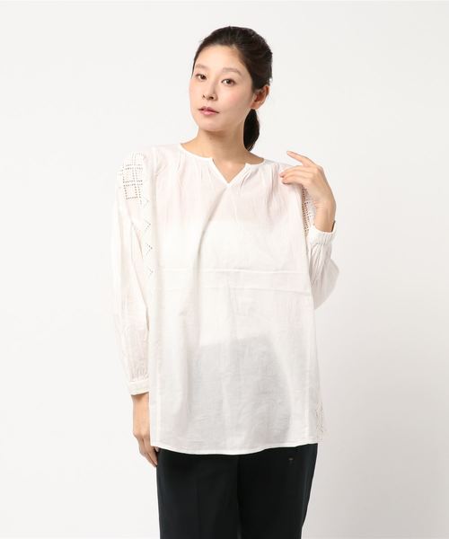 AMERICAN HOLIC（アメリカンホリック）の「幾何レース切替ギャザーチュニック（チュニック・レディース・ブラック/オフホワイト/キャメル・FREE）」の18枚目の写真