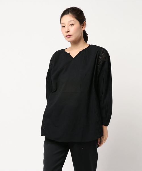 AMERICAN HOLIC（アメリカンホリック）の「幾何レース切替ギャザーチュニック（チュニック・レディース・ブラック/オフホワイト/キャメル・FREE）」の19枚目の写真