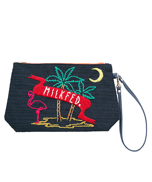 MILKFED.（ミルクフェド）の「MFD.×Laugoa "TROPICAL CLUTCH"　（クラッチバッグ/ヤシの木/トロピカル）（クラッチバッグ・レディース・ホワイト/ネイビー・ONESIZE）」の2枚目の写真