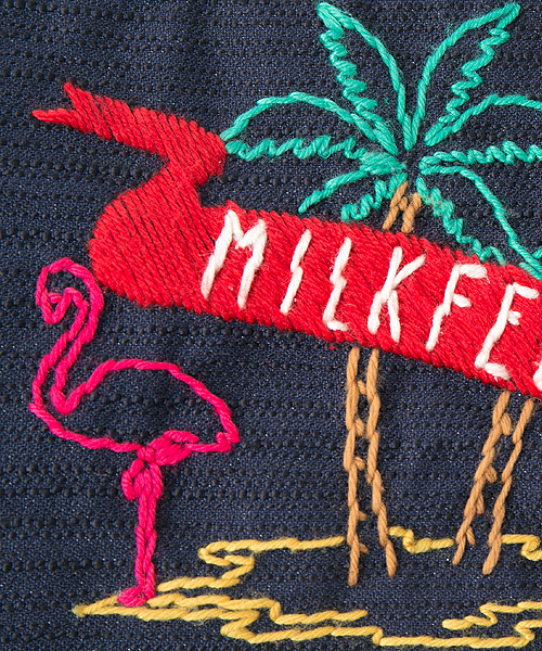MILKFED.（ミルクフェド）の「MFD.×Laugoa "TROPICAL CLUTCH"　（クラッチバッグ/ヤシの木/トロピカル）（クラッチバッグ・レディース・ホワイト/ネイビー・ONESIZE）」の6枚目の写真