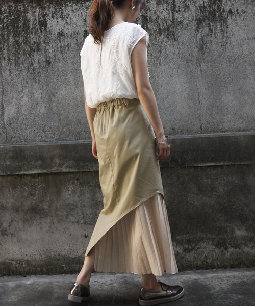 &g'aime（アンジェム）の「【&g'aime】チノプリーツロングタイトスカート（スカート・レディース・カーキ/サンドベージュ・FREE）」の6枚目の写真