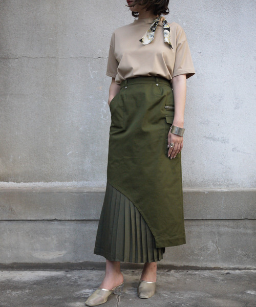 &g'aime（アンジェム）の「【&g'aime】チノプリーツロングタイトスカート（スカート・レディース・カーキ/サンドベージュ・FREE）」の7枚目の写真