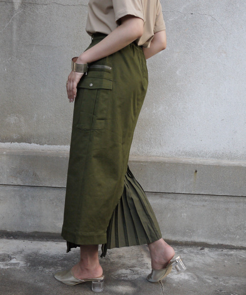 &g'aime（アンジェム）の「【&g'aime】チノプリーツロングタイトスカート（スカート・レディース・カーキ/サンドベージュ・FREE）」の8枚目の写真