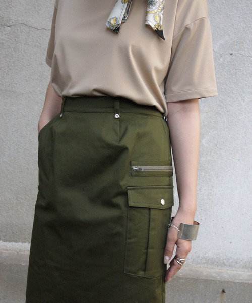 &g'aime（アンジェム）の「【&g'aime】チノプリーツロングタイトスカート（スカート・レディース・カーキ/サンドベージュ・FREE）」の10枚目の写真