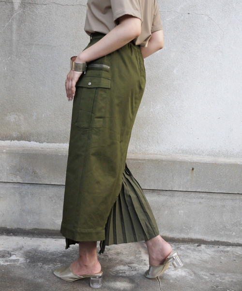 &g'aime（アンジェム）の「【&g'aime】チノプリーツロングタイトスカート（スカート・レディース・カーキ/サンドベージュ・FREE）」の17枚目の写真