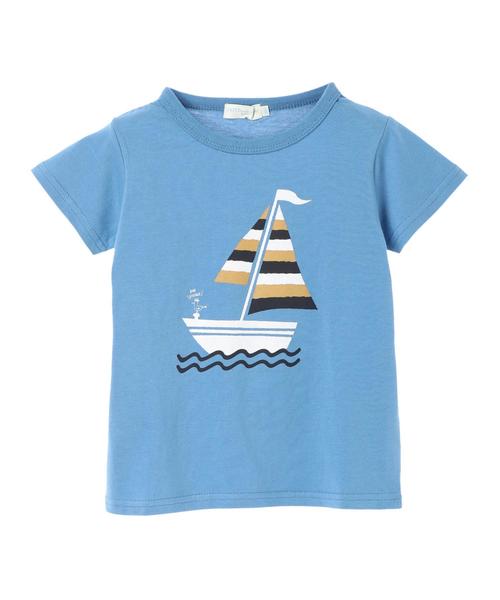 earth music&ecology（アースミュージックアンドエコロジー）の「ヨットプリントTシャツ（Tシャツ/カットソー・キッズ・ブルー/アイボリー・100/110/120）」の9枚目の写真