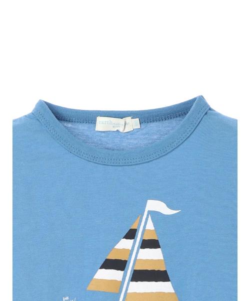 earth music&ecology（アースミュージックアンドエコロジー）の「ヨットプリントTシャツ（Tシャツ/カットソー・キッズ・ブルー/アイボリー・100/110/120）」の6枚目の写真