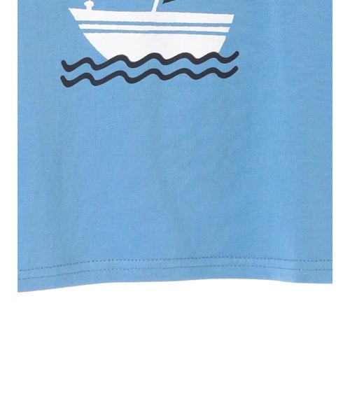 earth music&ecology（アースミュージックアンドエコロジー）の「ヨットプリントTシャツ（Tシャツ/カットソー・キッズ・ブルー/アイボリー・100/110/120）」の4枚目の写真