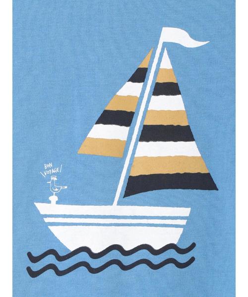 earth music&ecology（アースミュージックアンドエコロジー）の「ヨットプリントTシャツ（Tシャツ/カットソー・キッズ・ブルー/アイボリー・100/110/120）」の3枚目の写真