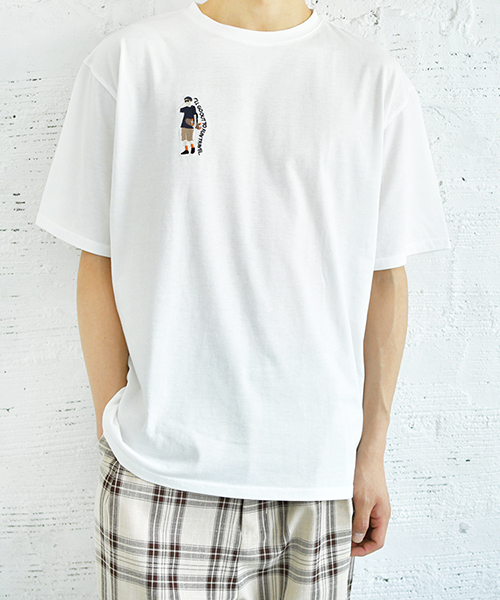 PairPair（ペアペア）の「男の子刺繍ビッグシルエットＴ（Tシャツ/カットソー・メンズ・ブラック/オフホワイト/ホワイト系その他/ホワイト・FREE）」の8枚目の写真