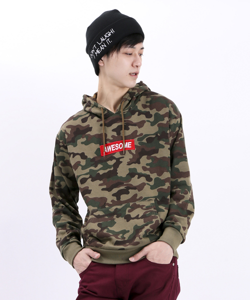 WEGO（ウィゴー）の「WEGO/カモフラワッペンBOXパーカー（パーカー・メンズ・カーキ・MEDIUM/LARGE）」の11枚目の写真