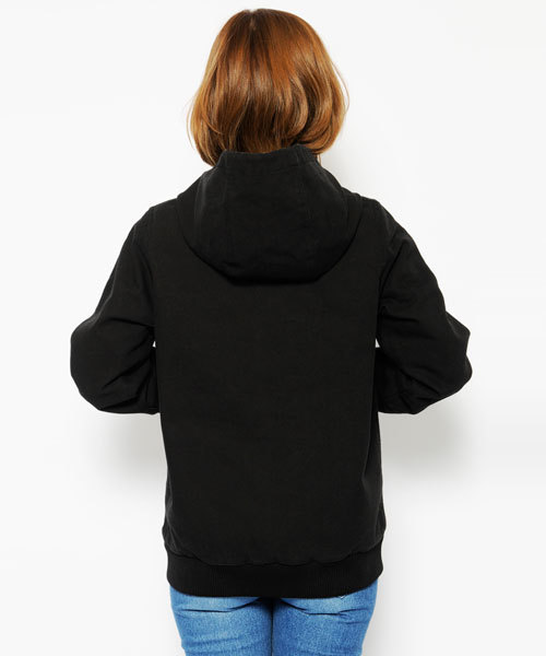 X-girl（エックスガール）の「CAMO LINING JACKET（デニムジャケット・レディース・インディゴブルー/ブラック/ベージュ・1/2）」の8枚目の写真