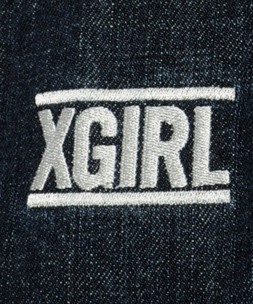 X-girl（エックスガール）の「CAMO LINING JACKET（デニムジャケット・レディース・インディゴブルー/ブラック/ベージュ・1/2）」の5枚目の写真