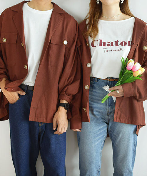 PairPair（ペアペア）の「アサコンCPOジャケット（テーラードジャケット・レディース・ブラック/アイボリー/ライトブラウン・FREE）」の3枚目の写真