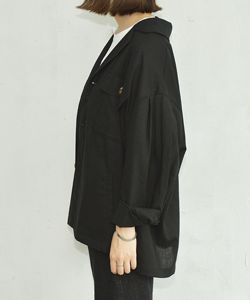 PairPair（ペアペア）の「アサコンCPOジャケット（テーラードジャケット・レディース・ブラック/アイボリー/ライトブラウン・FREE）」の5枚目の写真