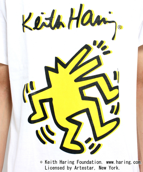 WEGO（ウィゴー）の「WEGO/Keith Haring (キースヘリング) プリントTシャツ（Tシャツ/カットソー・メンズ・ホワイト/ブラック・MEDIUM/LARGE）」の4枚目の写真