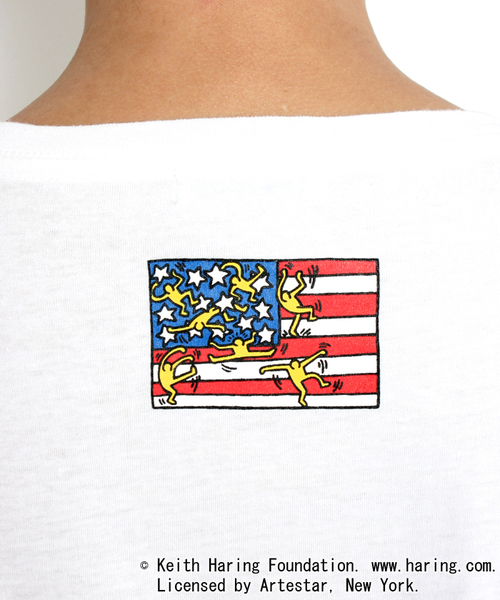 WEGO（ウィゴー）の「WEGO/Keith Haring (キースヘリング) プリントTシャツ（Tシャツ/カットソー・メンズ・ホワイト/ブラック・MEDIUM/LARGE）」の6枚目の写真