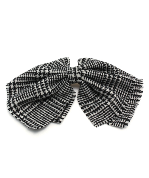 Ray BEAMS（レイビームス）の「Ctrl freak / チェック リボン バレッタ（バレッタ/ヘアクリップ・レディース・ブラック/ブルー/ネイビー・ONE SIZE）」の7枚目の写真