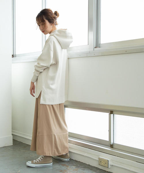 coen（コーエン）の「CVCオーバーロゴフーディプルパーカー（パーカー・レディース・オフホワイト/ネイビー・FREE）」の8枚目の写真