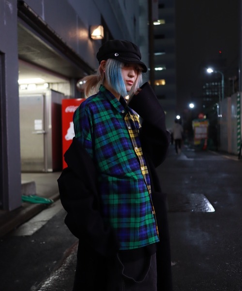 rovtski（ロフトスキー）の「【ビッグシルエット】クレイジーチェックビッグシャツ（シャツ/ブラウス・メンズ・グリーン系その他/イエロー系その他/レッド系その他・FREE）」の5枚目の写真