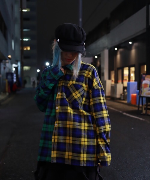 rovtski（ロフトスキー）の「【ビッグシルエット】クレイジーチェックビッグシャツ（シャツ/ブラウス・メンズ・グリーン系その他/イエロー系その他/レッド系その他・FREE）」の19枚目の写真