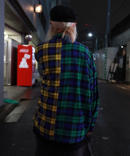 rovtski（ロフトスキー）の「【ビッグシルエット】クレイジーチェックビッグシャツ（シャツ/ブラウス・メンズ・グリーン系その他/イエロー系その他/レッド系その他・FREE）」の20枚目の写真