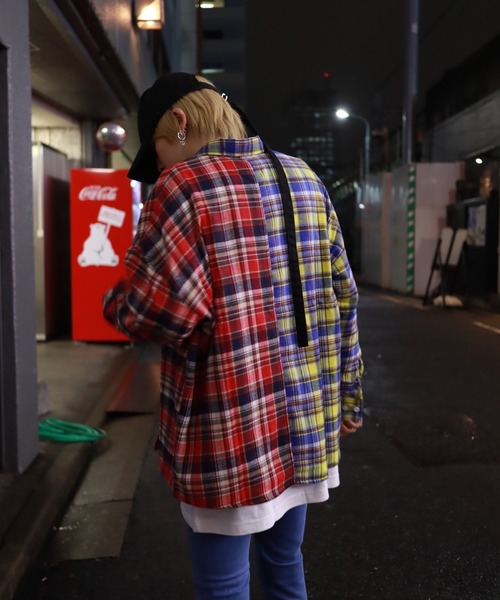 rovtski（ロフトスキー）の「【ビッグシルエット】クレイジーチェックビッグシャツ（シャツ/ブラウス・メンズ・グリーン系その他/イエロー系その他/レッド系その他・FREE）」の11枚目の写真