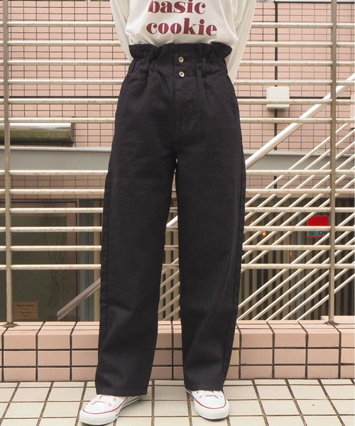 tiptop(ティップトップ)の「2020SS【web限定アイテム】セミワイドハイウェストデニム(デニムパンツ)」|ブラック