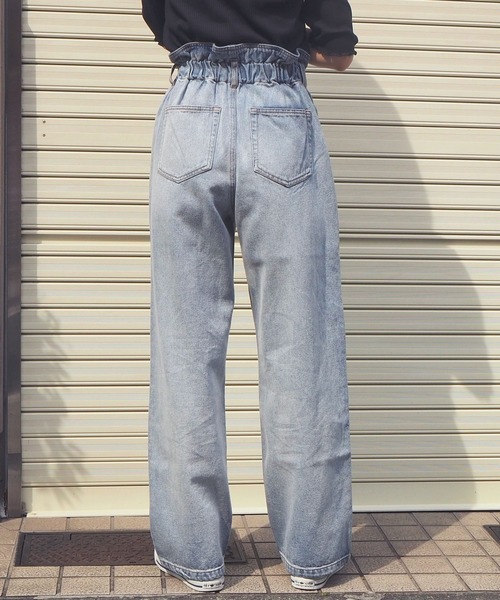 tiptop（ティップトップ）の「[丈が選べる]【web限定アイテム】セミワイドハイウェストデニム（デニムパンツ・レディース・ブラック/ネイビー/サックスブルー/アイボリー/オフホワイト/グリーン/ベージュ/スミクロ・FREE/TALL）」の20枚目の写真