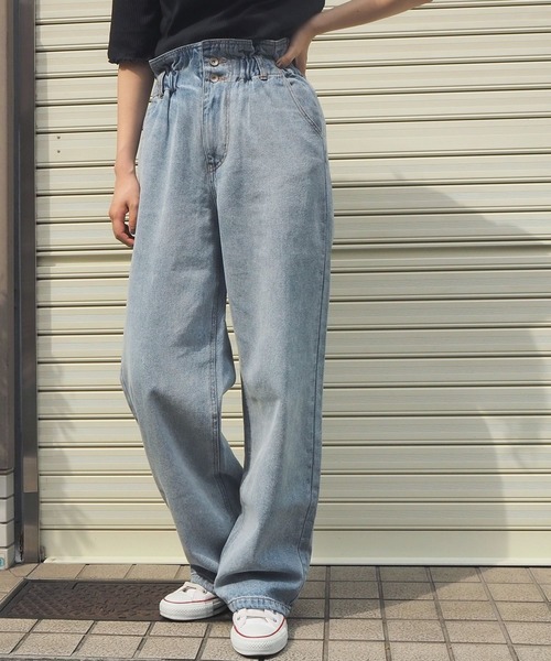 tiptop（ティップトップ）の「[丈が選べる]【web限定アイテム】セミワイドハイウェストデニム（デニムパンツ・レディース・ブラック/ネイビー/サックスブルー/アイボリー/オフホワイト/グリーン/ベージュ/スミクロ・FREE/TALL）」の18枚目の写真