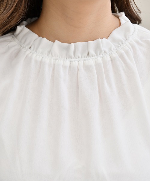 PairPair(ペアペア)の「ワンショルニットビスチェ×フリルブラウスセット(シャツ/ブラウス・レディース・モカ/ブラック・FREE)」の5枚目の写真