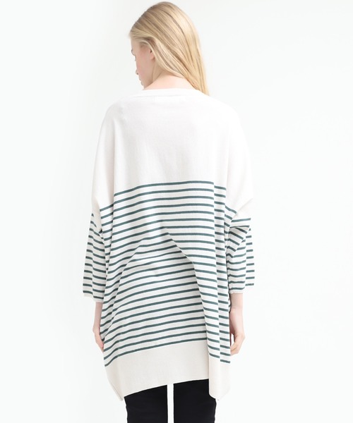 Audition(オーディション)の「K2490 サマーボーダーBIGプルオーバー(Tシャツ/カットソー・レディース・オリーブ/ブルー/ベージュ・MEDIUM)」の14枚目の写真