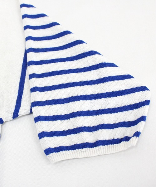 Audition(オーディション)の「K2490 サマーボーダーBIGプルオーバー(Tシャツ/カットソー・レディース・オリーブ/ブルー/ベージュ・MEDIUM)」の11枚目の写真