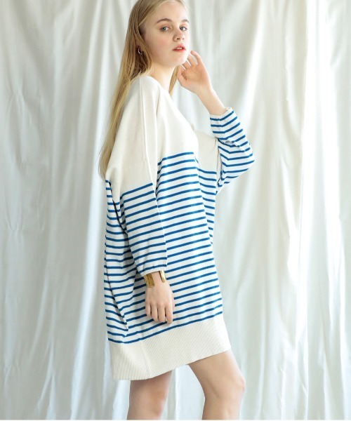 Audition(オーディション)の「K2490 サマーボーダーBIGプルオーバー(Tシャツ/カットソー・レディース・オリーブ/ブルー/ベージュ・MEDIUM)」の19枚目の写真