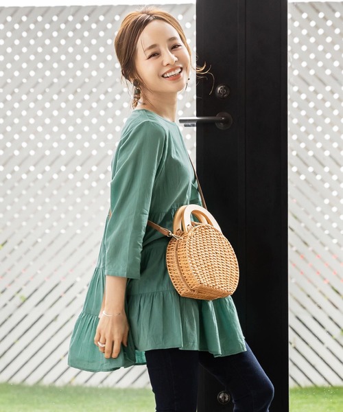 KOBE LETTUCE（コウベレタス）の「【WEARISTA田中亜希子さん×KOBE LETTUCEコラボ】インド綿ティアードチュニック&ワンピース（ワンピース・レディース・ブラック/ブラック系その他/モカ/ホワイト系その他/グリーン系その他/ミント/ホワイト系その他2/ブラウン系その他・1/2）」の8枚目の写真