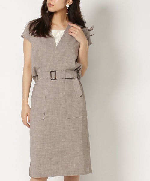 セール ワンピース インナー付きブラウス スカート セットアップ ワンピース ワンピース Swingle スウィングル のファッション