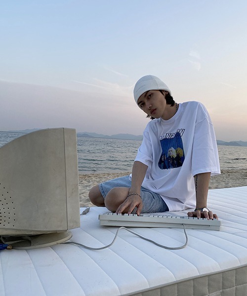 MASONPRINCE（メイソンプリンス）の「ビッグシルエットヴィンテージ加工オマージュプリントロックTシャツ DT2090 【MASONPRINCE】（Tシャツ/カットソー・メンズ・ダークグレー/グレー/ホワイト・L/M/S/XL）」の7枚目の写真