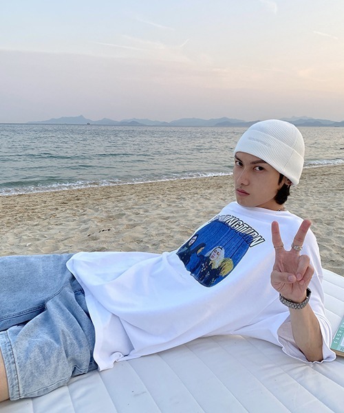 MASONPRINCE（メイソンプリンス）の「ビッグシルエットヴィンテージ加工オマージュプリントロックTシャツ DT2090 【MASONPRINCE】（Tシャツ/カットソー・メンズ・ダークグレー/グレー/ホワイト・L/M/S/XL）」の8枚目の写真