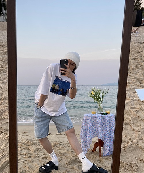 MASONPRINCE（メイソンプリンス）の「ビッグシルエットヴィンテージ加工オマージュプリントロックTシャツ DT2090 【MASONPRINCE】（Tシャツ/カットソー・メンズ・ダークグレー/グレー/ホワイト・L/M/S/XL）」の10枚目の写真