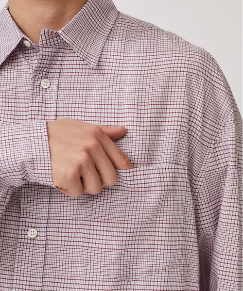 STUDIOUS SELECT（ステュディオスセレクト）の「【Name.】PLAID CUPRA COTTON SHIRT（シャツ/ブラウス・メンズ・ブラック/ピンク・1/0）」の6枚目の写真
