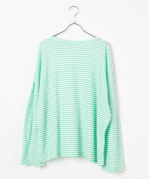 DING（ディング）の「DING/【2点セット】ボーダーカットルームウェア（ルームウェア/パジャマ・レディース・ブラック/グリーン・FREE）」の12枚目の写真