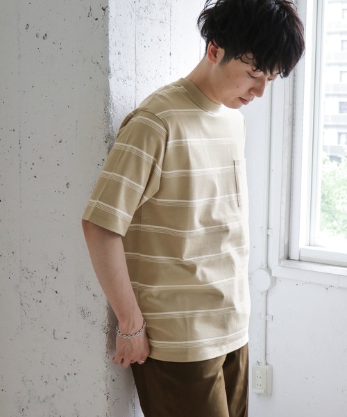 URBAN RESEARCH DOORS(アーバンリサーチドアーズ)の「UR TECH マルチボーダー Tシャツ(Tシャツ/カットソー・メンズ・ブラック/ベージュ/ブルー・40/38)」の21枚目の写真