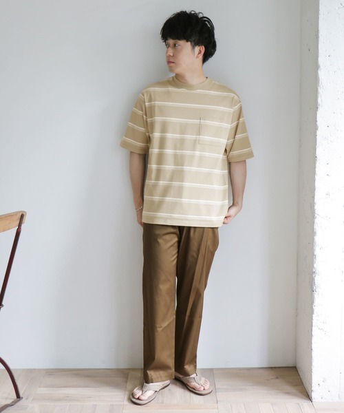 URBAN RESEARCH DOORS(アーバンリサーチドアーズ)の「UR TECH マルチボーダー Tシャツ(Tシャツ/カットソー・メンズ・ブラック/ベージュ/ブルー・40/38)」の4枚目の写真