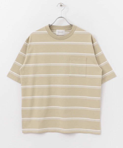 URBAN RESEARCH DOORS(アーバンリサーチドアーズ)の「UR TECH マルチボーダー Tシャツ(Tシャツ/カットソー・メンズ・ブラック/ベージュ/ブルー・40/38)」の22枚目の写真