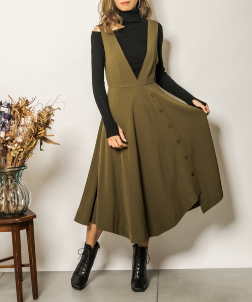 アシメボタンジャンパースカート ジャンパースカート Delyle Noir デイライルノアール のファッション通販 Zozotown