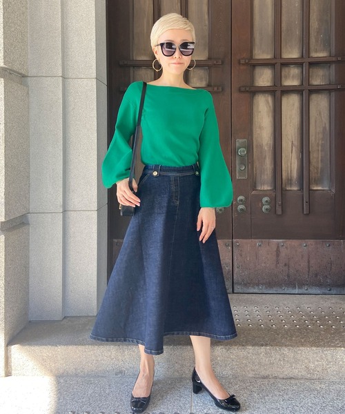 JENNE（ジェンヌ）の「ボートネックボリュームスリーブニット