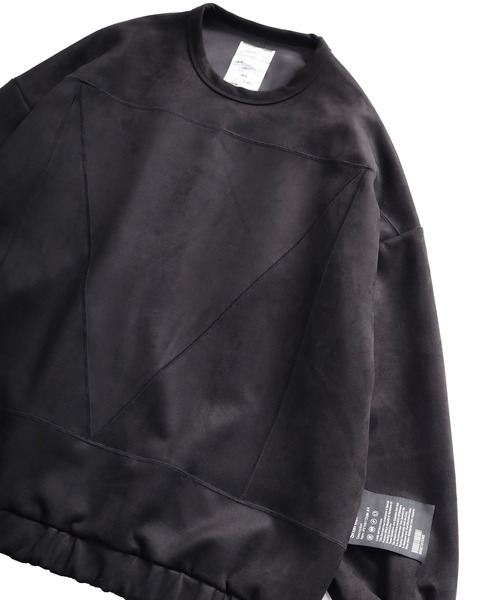 SHAREEF(シャリーフ)の「MICRO SUEDE SWITCHING BIG SWEAT(スウェット・メンズ・ブラック/バーガンディー/グレー・3/2/1)」の5枚目の写真